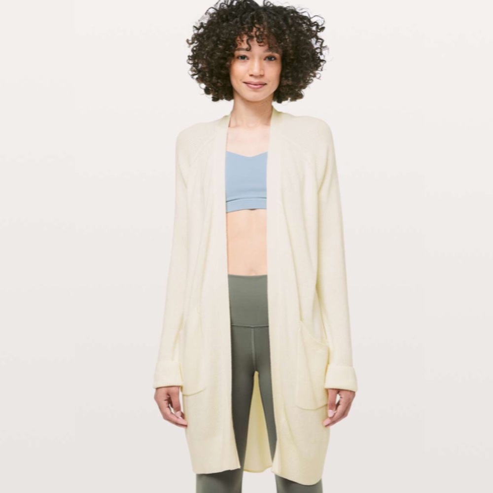 NWT $168 Lululemon Still At Ease Wrap Cardigan Sweater Angel Wing Size 10